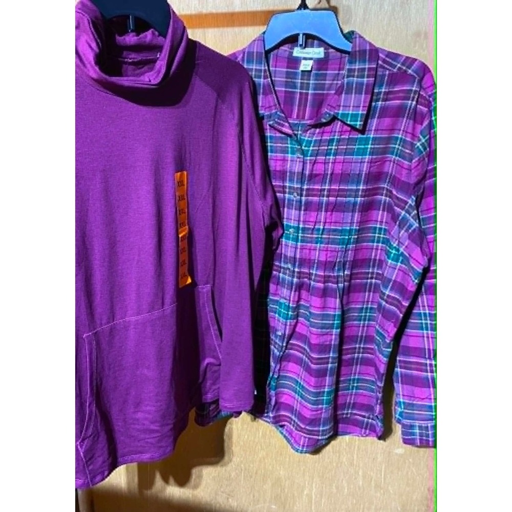 Womens Eddie Bauer Pullover and Coldwater Creek Flannel Size 2XL